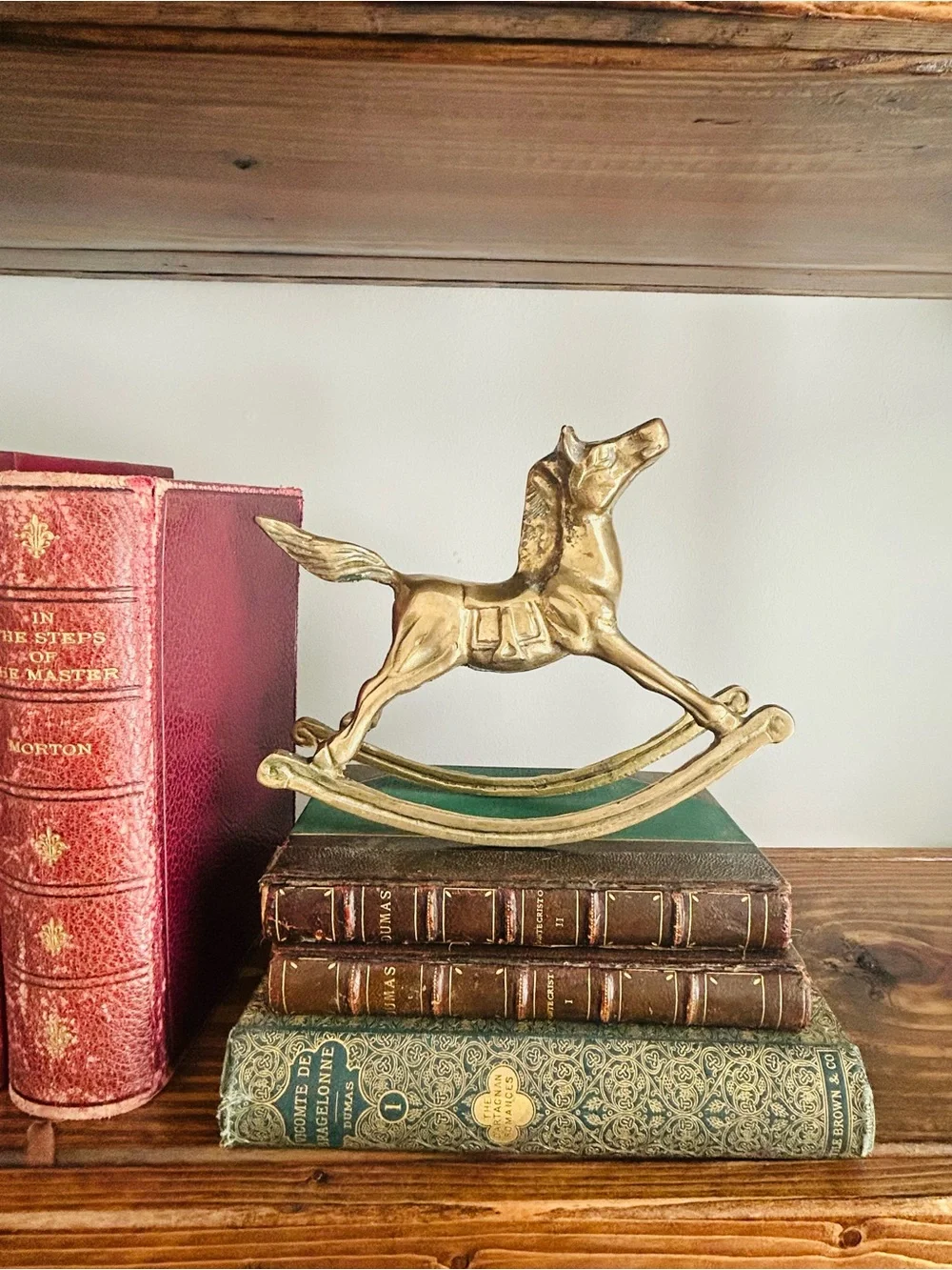 Brass Rocking Horse Figurine - Vintage Style